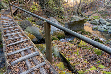 Hashitachi river near The Bukozanmitake Shrine on mountain Buko