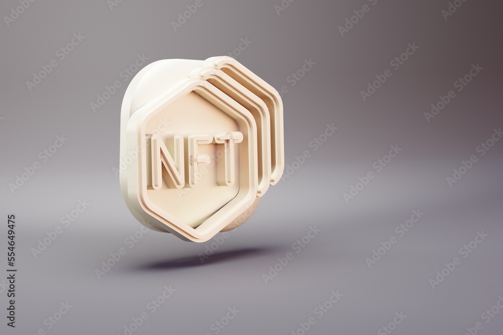 Aufkleber Beautiful illustrations abstract NFT Collection symbol icon on a bright background. 3d rendering illustration. Background pattern for design.