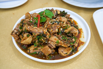 A delicious Chinese dish, duck with lemon