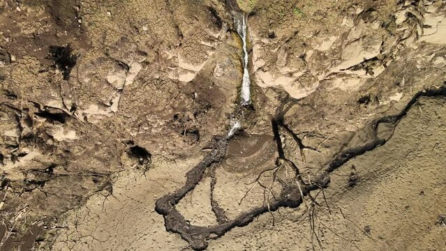 waterfall in arid land