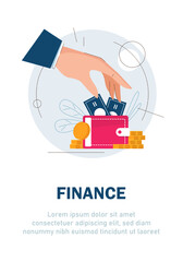 Savings and Managing Finance Concept,Flat line design concept for finance, market analysis, financial planning, accounting, corporate financial strategy