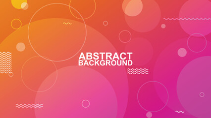 orange and pink gradient color abstract modern geometric circle and wave shape background vector illustrations EPS10