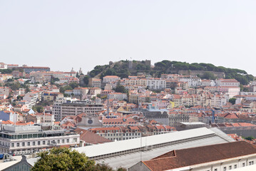 Fototapeta na wymiar Lisbon cityscape and Castle of São Jorge, Portugal
