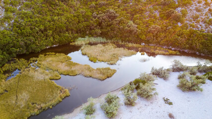 a small hidden lake on Duba Pelješka, Croatia