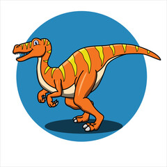 velociraptor in vector illustration design in cartoon style