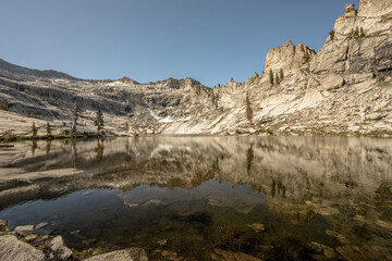 Mountains Reflect in the Shallow Waters of Pear Lake