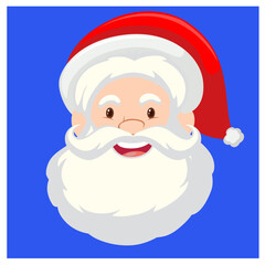 Christmas Santa Claus face Vector illustration in high quality and shadows, you can use in your Christmas designs