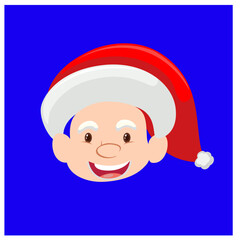 Christmas Vector illustrations. Funny happy Santa Claus character