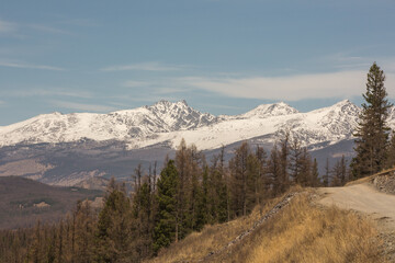 A country road in the mountains.Gorny Altai, Russia