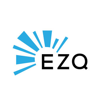 EZQ letter logo. EZQ blue image on white background and black letter. EZQ technology  Monogram logo design for entrepreneur and business. EZQ best icon.
