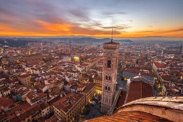 Giottos Bell Tower in Florence, Italy - obrazy, fototapety, plakaty