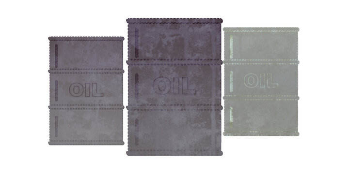 illustrazione con barili di petrolio e texture su sfondo trasparente