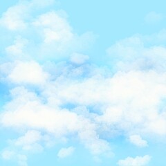 abstract watercolor background with clouds , blue sky,pastel color background