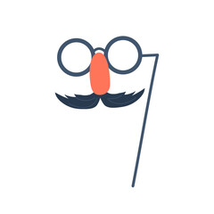 illustration of a party prop funny face  with eyes nose and mustache vector 