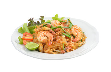 Thai style noodles or padthai ,Delicious food   on transparent png