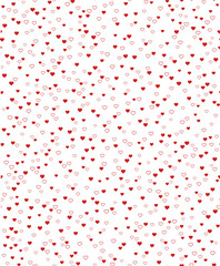 Small red heart background pattern. Valentine love heart shape pattern. Seamless Vector pattern