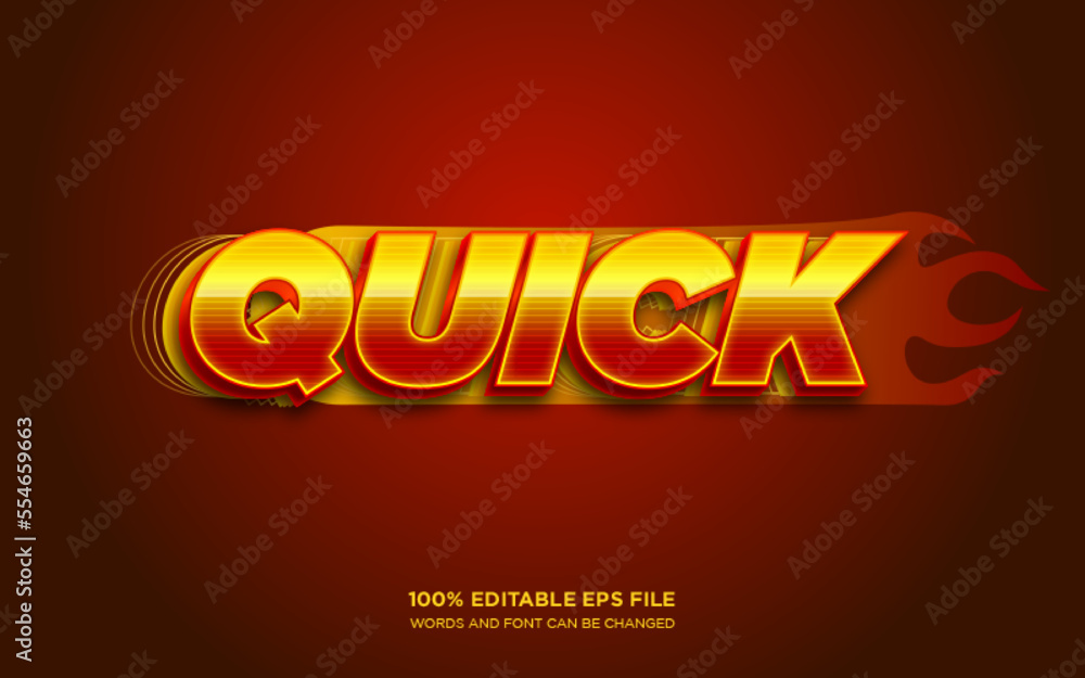 Poster quick fast 3d text style effect