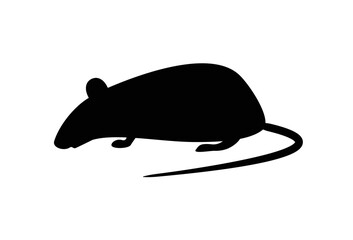 Mouse animal icon, rat silhouette vector illustration