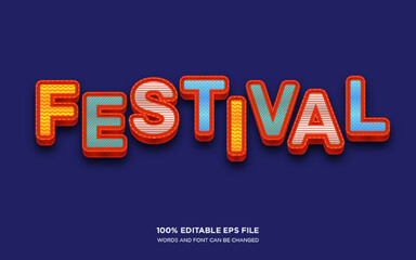 Festival 3D editable text style effect