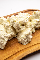 Ricotta cheese on the board