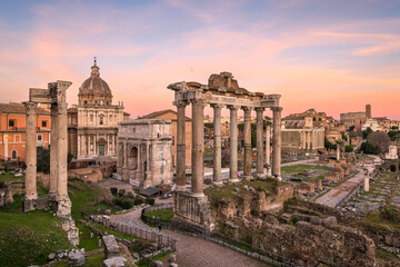 Fototapeta na wymiar Rome, Italy at the Historic Roman Forum
