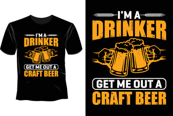 I'm a drinker get me out a graft beer T Shirt Design, Craft Beer  T Shirt Design