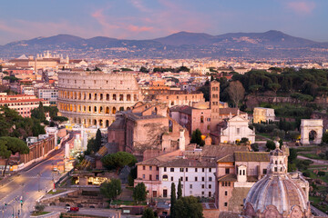 Fototapeta na wymiar Rome, Italy view towards the Colosseum