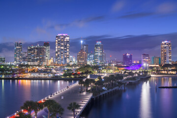 St. Pete, Florida, USA Downtown City Skyline from the Pier