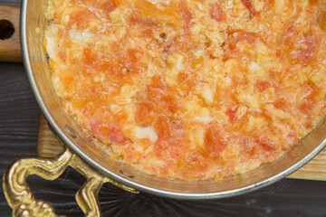 Homemade Ham and Pepper Denver Omelette with Cheddar Cheese