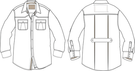 MEN AND BOYS WEAR SHIRT FRONT AND BACK VECTOR