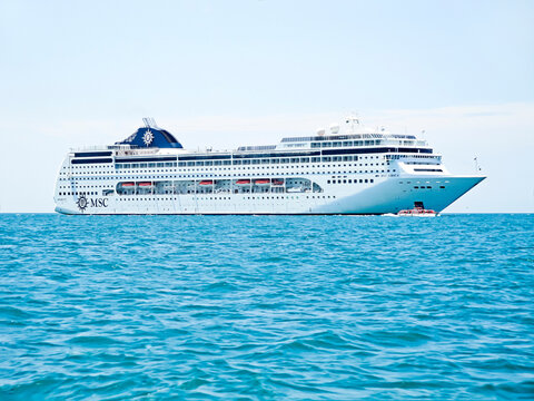 MSC Lirica cruise ship. February 23, 2011. B&uacute;zios, State of Rio de Janeiro, Brazil.