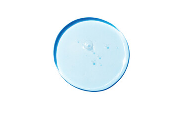 transparent gel of blue color on a white background isolated