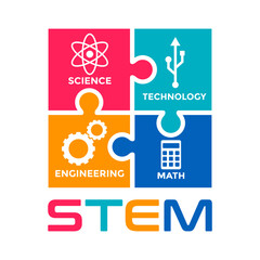 STEM vector icon template. This design use modern and puzzle style.