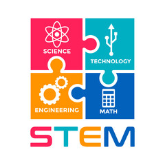 STEM vector icon template. This design use modern and puzzle style. © ismadesign