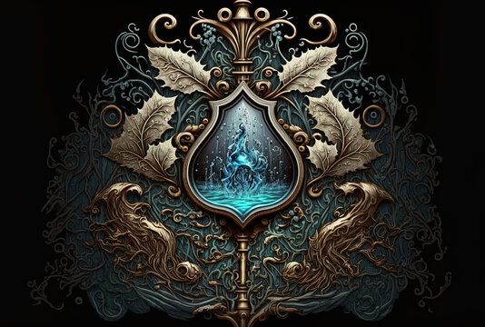 Concept emblem for indescribable water. Generative AI