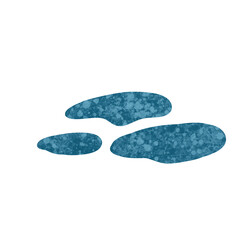 

Hand drawn textured puddle on white surface. blue water cartoon textured drop on isolated white background. Rster png illustration.