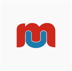 MU company name initial letters icon. MU icon.