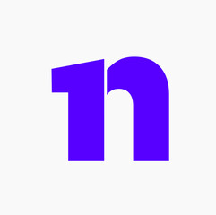 1n Vector icon. 1n typography icon lettering.