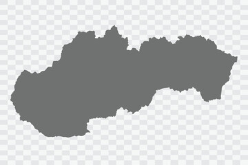 Slovakia Map grey Color on White no demarcation line Background  Png