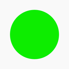 Green fluorescent dot on white background. green big dot.