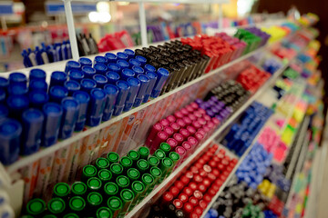 Background of lots assorted colorful marker pen set