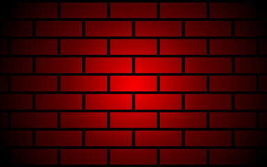 Fototapeta na wymiar Red glow brick wall background
