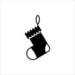 Christmas sock icon. isolated on white background.