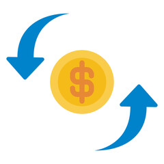 dollar money transfer icon