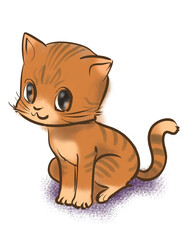 Cute Cat cartoon isolate  illustation 