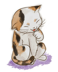 Cute Cat cartoon isolate  illustation 