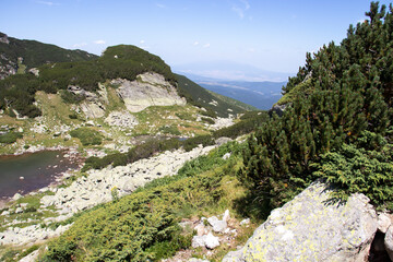 Landscape of Rila Mountain near The Scary lake, Bulgaria