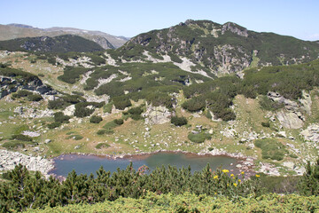 Fototapeta na wymiar Landscape of Rila Mountain near The Scary lake, Bulgaria