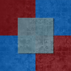 illustrazione seamless con sfondo a riquadri di colore rosso blu alternati con texture