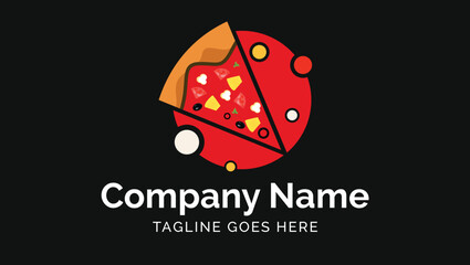 Delicious Hawaiian Pizza Minimalist Style Traditional Asian Food Vector Illustration Logo Design Templ